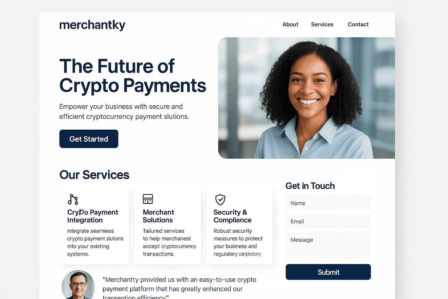 merchantky.com website mockup